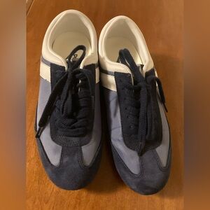 Pony Ladies Sneakers Size 6.5 Blue & White Lace Up - Worn Once - Suede Shoes